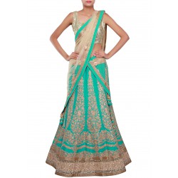 blue designer lehenga