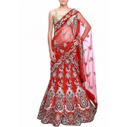 maroon designer lehenga