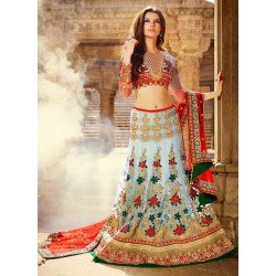 multicolor fishcut lehenga