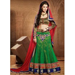 Green fishcut lehenga