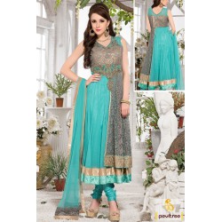 sky blue anarkali dress