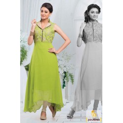 Green embroidery kurti