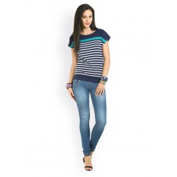 black-blue casual T-shirt