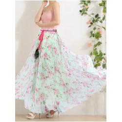 white skirt with pink flowers