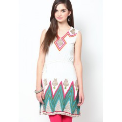 Biba-White printed kurti