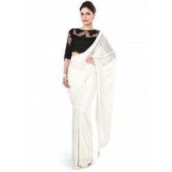 white_saree_matched_with_black_embellished_blouse