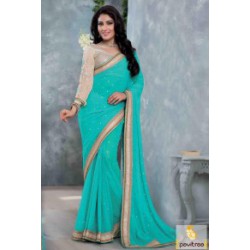 Blue saree-party wear